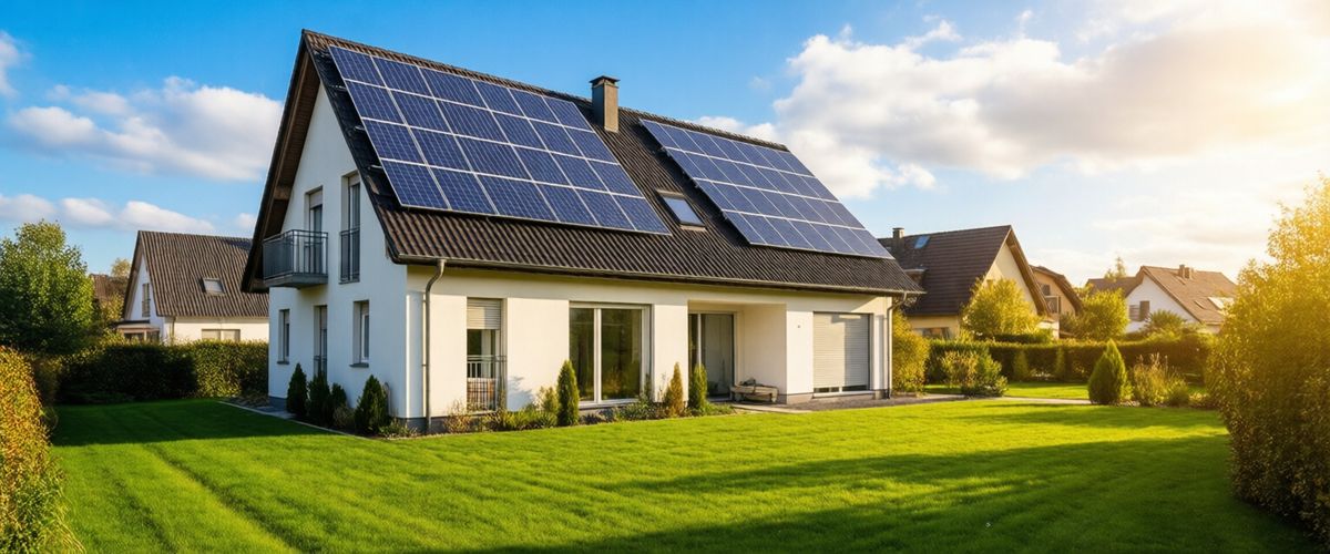 Modern ház napenergia panelekkel Magyarországon